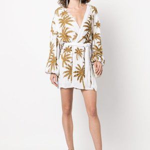 Gabrielle Palm Tree-Print Dress